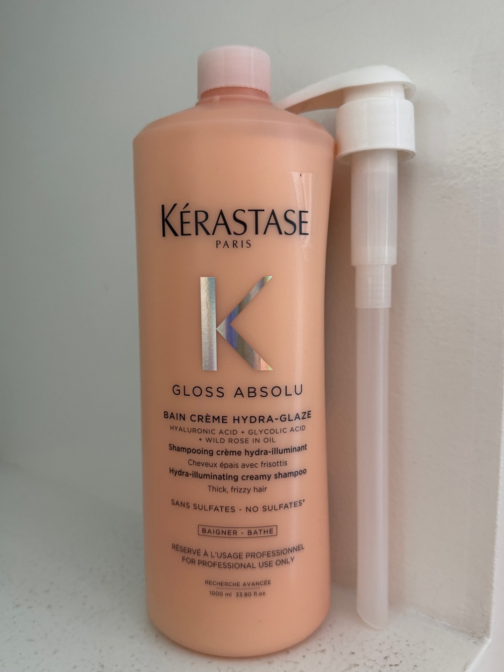 Kerastase Gloss Absolu Bain Crème Hydra-Glaze 1000 ML Large size with Pump- New